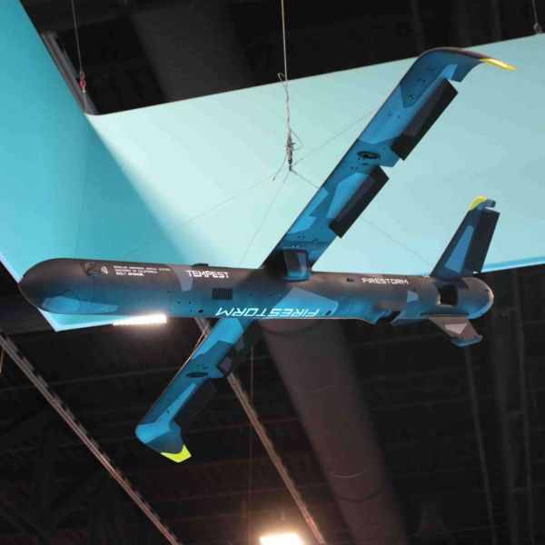 Firestorm’s Tempest modular UAS, a Group 2/3 drone, features a reconfigurable airframe, swappable propulsion, and quick field assembly. With a 7–9.5 ft wingspan, 10 lb payload, and up to 6 hours endurance, it delivers multi-mission flexibility for reconnaissance, communications, and light strike roles (Picture source: Army Recognition Group).