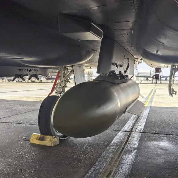 The GBU-72 Advanced 5K Penetrator, built to be carried not only by heavy bombers but also by tactical aircraft such as the F-15E, became one of the three standard U.S. bunker buster bombs for striking buried infrastructure such as missile storage sites. (Picture source: US Air Force)