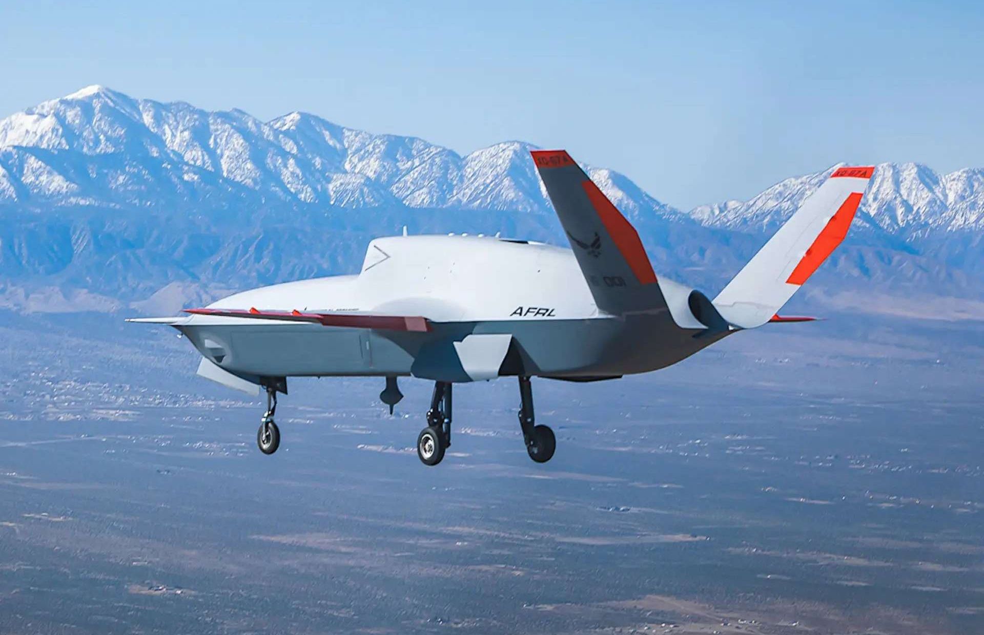 The X-68A is an air-launched, jet-powered uncrewed “missile truck” that flies ahead of manned fighters or cargo aircraft, then releases its own captive air-to-air missiles to extend engagement range and push the air-combat front line deeper into contested airspace (Picture source: General Atomics Aeronautical).