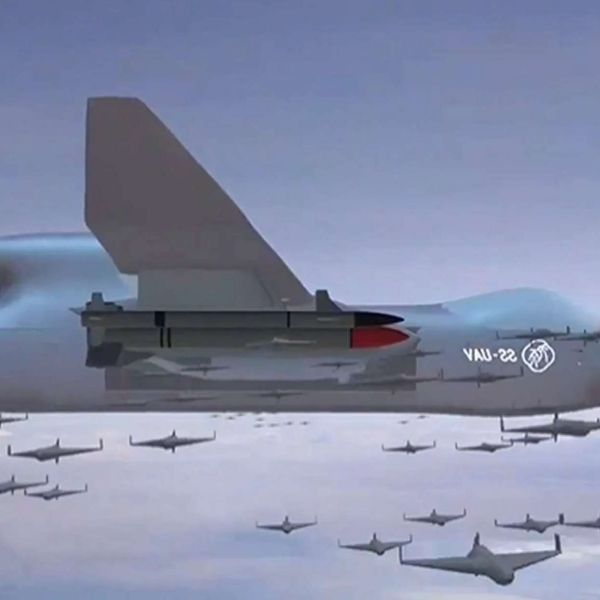 China’s Jiutian heavy UAV acts as an airborne drone carrier, launching swarms of smaller drones while carrying a large precision weapons load for long-range strike and reconnaissance missions (Picture source: CCTV).
