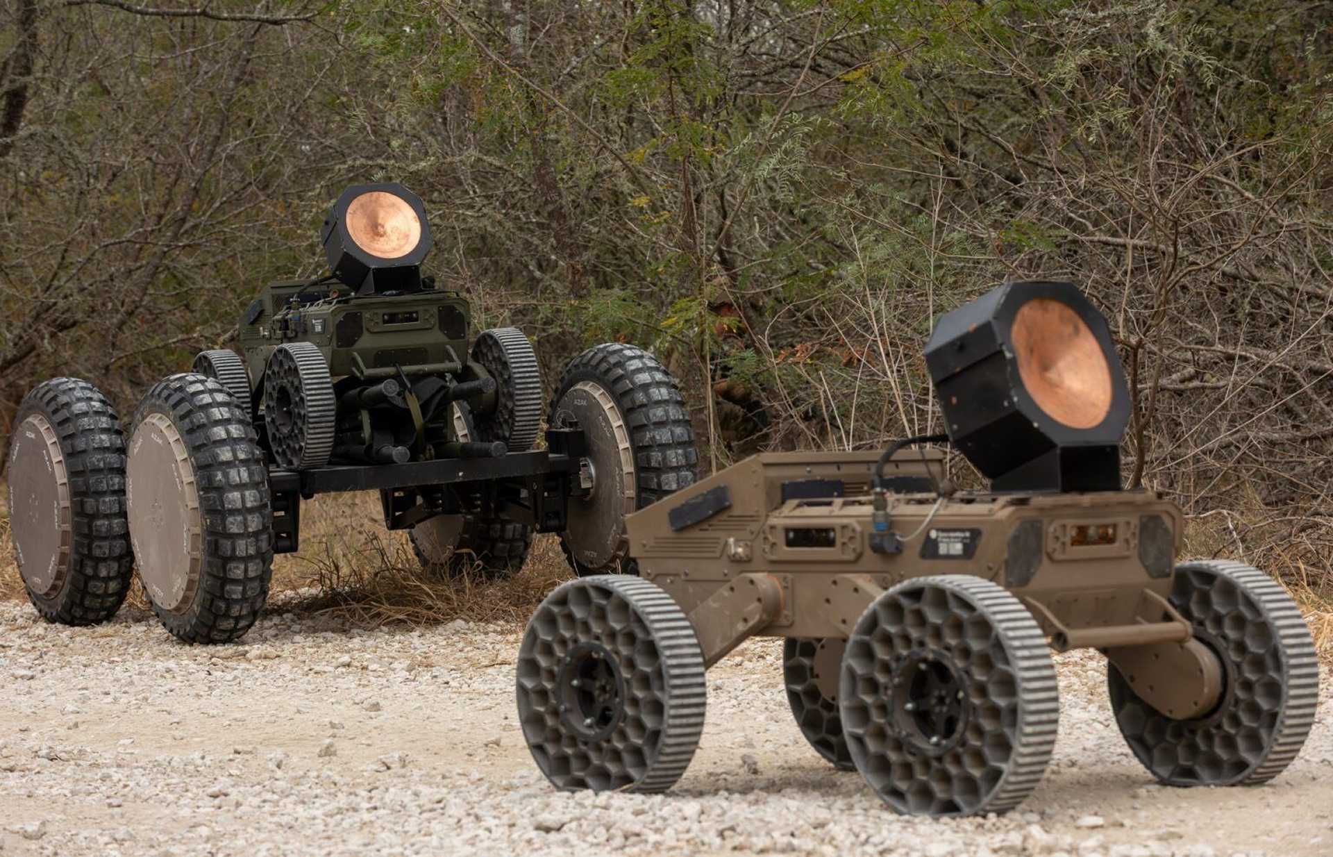 The FireAnt unmanned ground vehicle, developed by Swarmbotics AI, was demonstrated over rugged terrain during live field trials conducted by the U.S. Army in Texas.