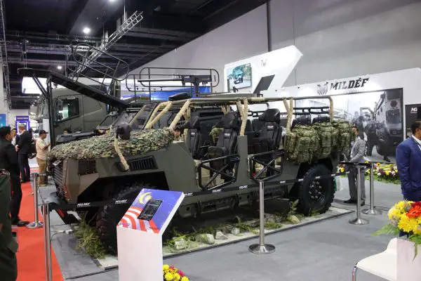 MILDEF’s MIRSAD Infantry Section Vehicle (ISV), showcased at DSA 2026 in Kuala Lumpur, is a high-mobility 4x4 platform designed to transport an infantry squad with integrated heavy weapons, enhancing rapid deployment and tactical flexibility for light forces (Picture source: Army Recognition Group).