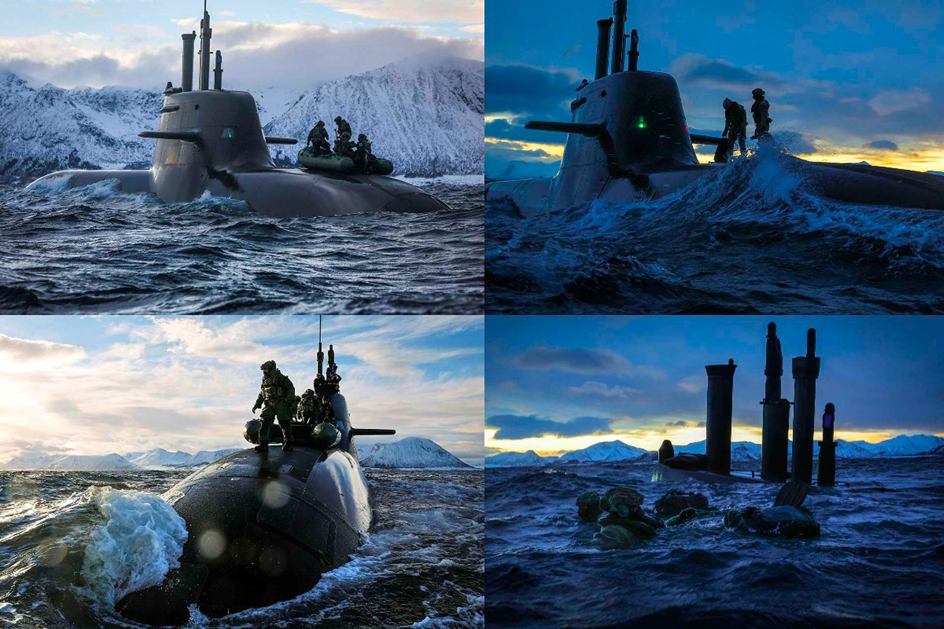 Royal British Marines used Germany’s U-35 submarine during Exercise Cold Response 26 in Norway to rehearse a covert Arctic insertion that linked shoreline reconnaissance with allied naval fire support (Picture Source: British Navy)