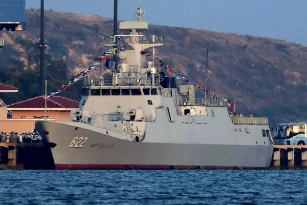 The arrival of the Type 056C corvette represents a structural break in the Royal Cambodian Navy’s capabilities, as it introduces the country’s first modern surface combatant able to carry missiles and multi-domain sensors. (Picture source: Weibo/@洋务先驱张之洞)