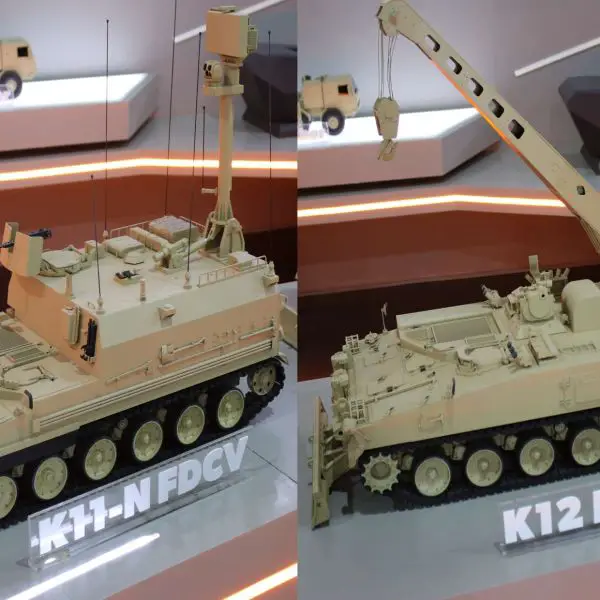 Hanwha’s new K11-N coastal defense FDC vehicle and K12 recovery vehicle expand the K9 artillery family into a mobile land-sea fire support ecosystem (Picture source: Army Recognition Group).