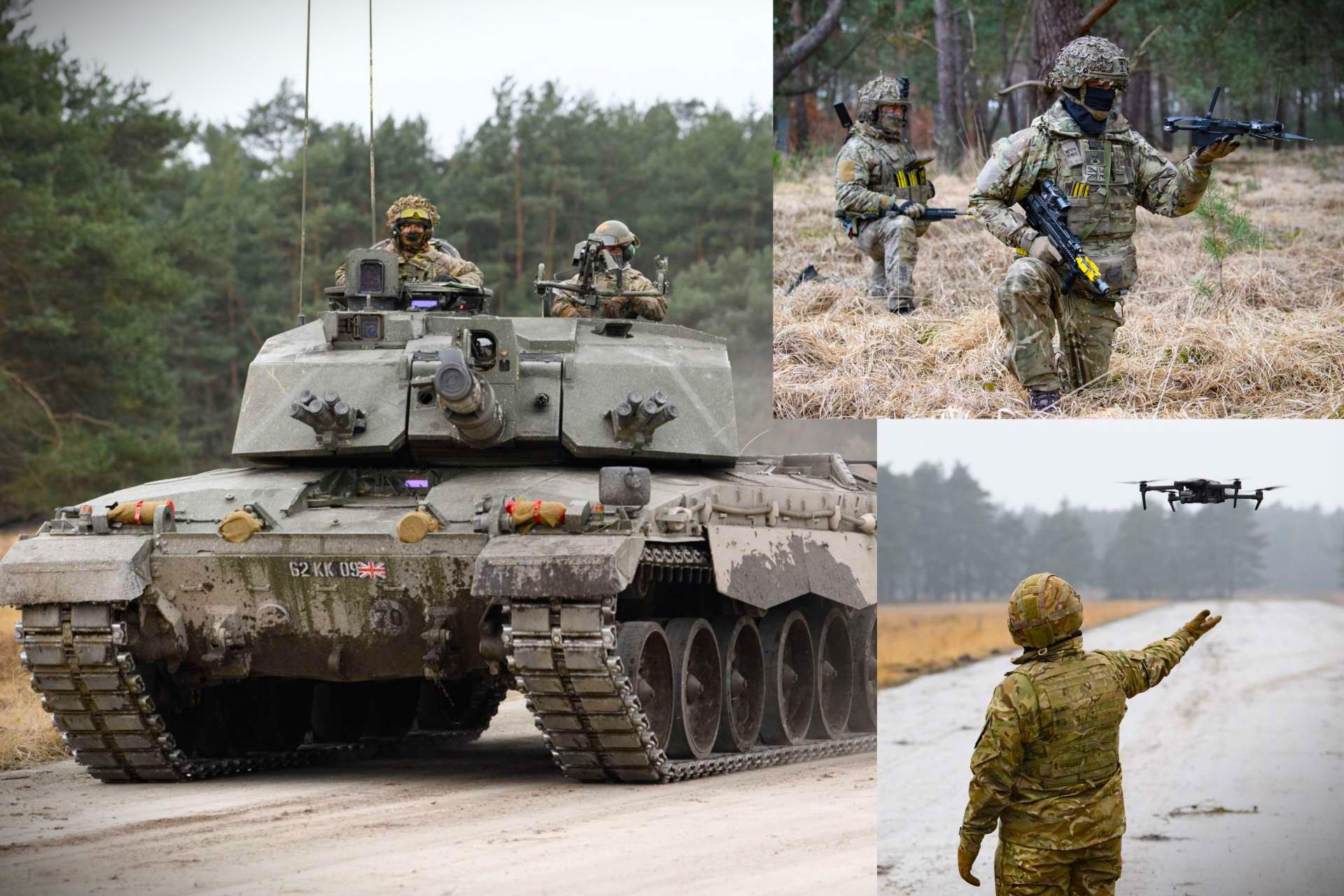 The British Army is transforming its Challenger 2 armoured units by integrating drone surveillance and strike capabilities directly into frontline manoeuvre during a major NATO-linked exercise in Germany (Picture Source: British Army)