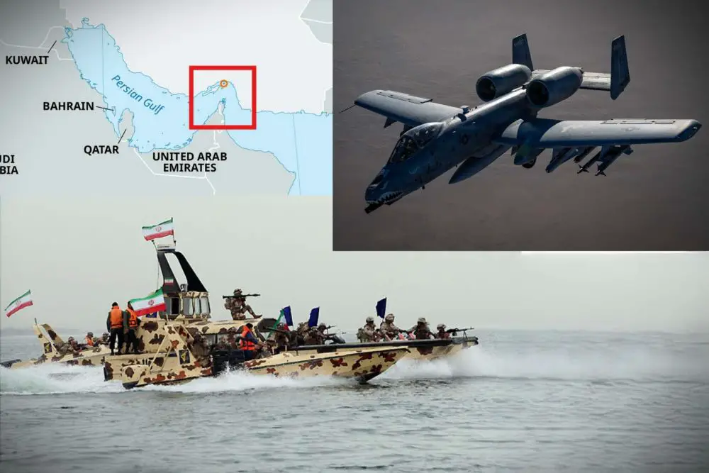 Gen. Dan Caine confirmed that U.S. A-10 Warthogs and AH-64 Apache helicopters are now operating against Iranian fast attack craft in the Strait of Hormuz, expanding Operation Epic Fury’s maritime security mission in one of the world’s most strategically vital waterways (Picture Source: U.S. CENTCOM / Iranian Media / Britannica)