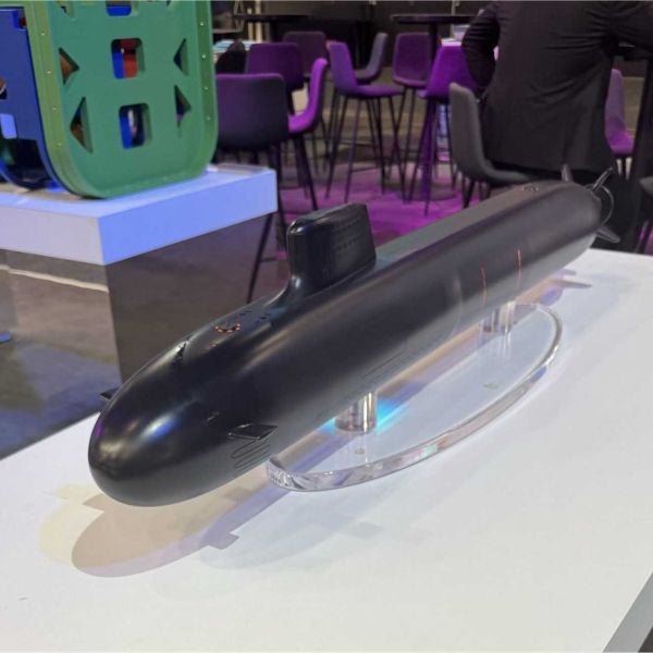 Scale models of the future SSN-AUKUS submarines displayed at the BAE Systems stand during INDOPAC 25, illustrating the joint UK-US-Australia design planned for delivery to the Royal Navy in the 2030s and the Royal Australian Navy in the 2040s.