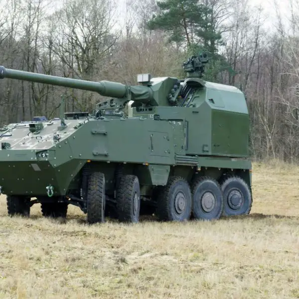 The KNDS Artillery Gun Module shown here illustrates the core 155mm L52 armament at the center of the KNDS and Leonardo cooperation, highlighting its fully automated design and modular architecture intended for integration on a Leonardo wheeled platform for the Italian Army’s future mobile artillery system (Picture source: KNDS/GDELS).