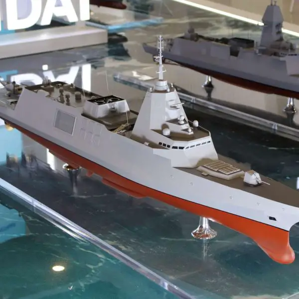 HD Hyundai Heavy Industries used the opening of the World Defense Show 2026 in Riyadh to position its HDF 6000 frigate as the centerpiece of a Saudi next-generation naval fleet bid, pairing the warship with a broader offer of local construction, technology participation, and long-term sustainment inside the Kingdom (Picture Source: Army Recognition Group)