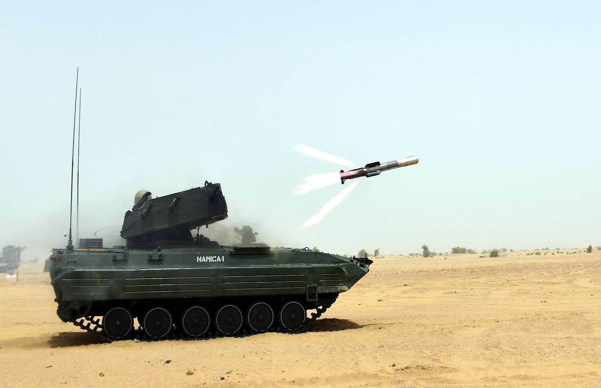 Indian Army’s NAMICA anti-tank launcher, seen here in its earlier Mk 1 version, forms the basis for the upgraded NAMICA 2 platform soon to enter service alongside Nag Mk 2 missiles—an all-Indian system designed to strengthen armored warfare capability and defense self-reliance (Picture source: Indian MoD).