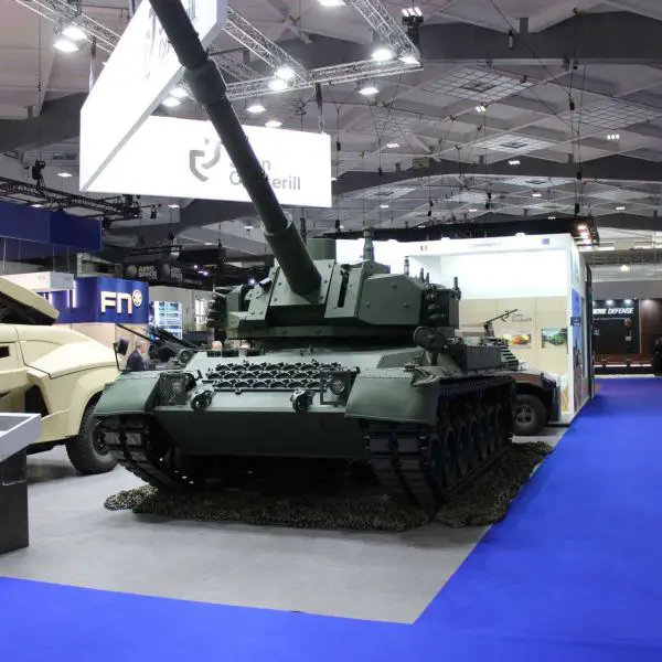 The upgraded Leopard 1 main battle tank displayed by John Cockerill Defense at BEDEX 2026 in Brussels features the Cockerill 3105 turret equipped with a 105 mm gun, automatic loading system, and modern digital fire control, transforming the legacy platform into a lighter and more mobile three-crew direct fire combat vehicle.