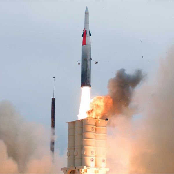 Israel’s Arrow 3 air defense system, developed by Israel Aerospace Industries in cooperation with the U.S. Missile Defense Agency, is designed to intercept long-range ballistic missiles in space using hit-to-kill technology.