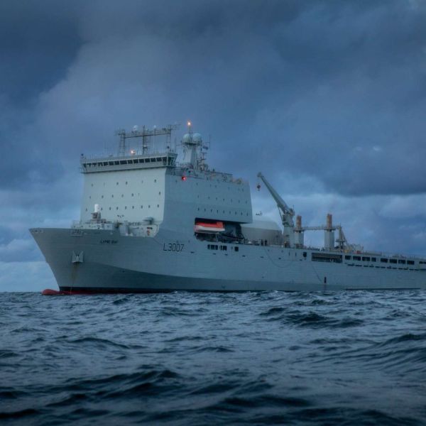 The Royal Navy is equipping RFA Lyme Bay to deploy and sustain autonomous minehunting systems, expanding Britain’s ability to counter underwater threats without exposing crewed vessels to high-risk minefields (Picture Source: Royal British Navy)