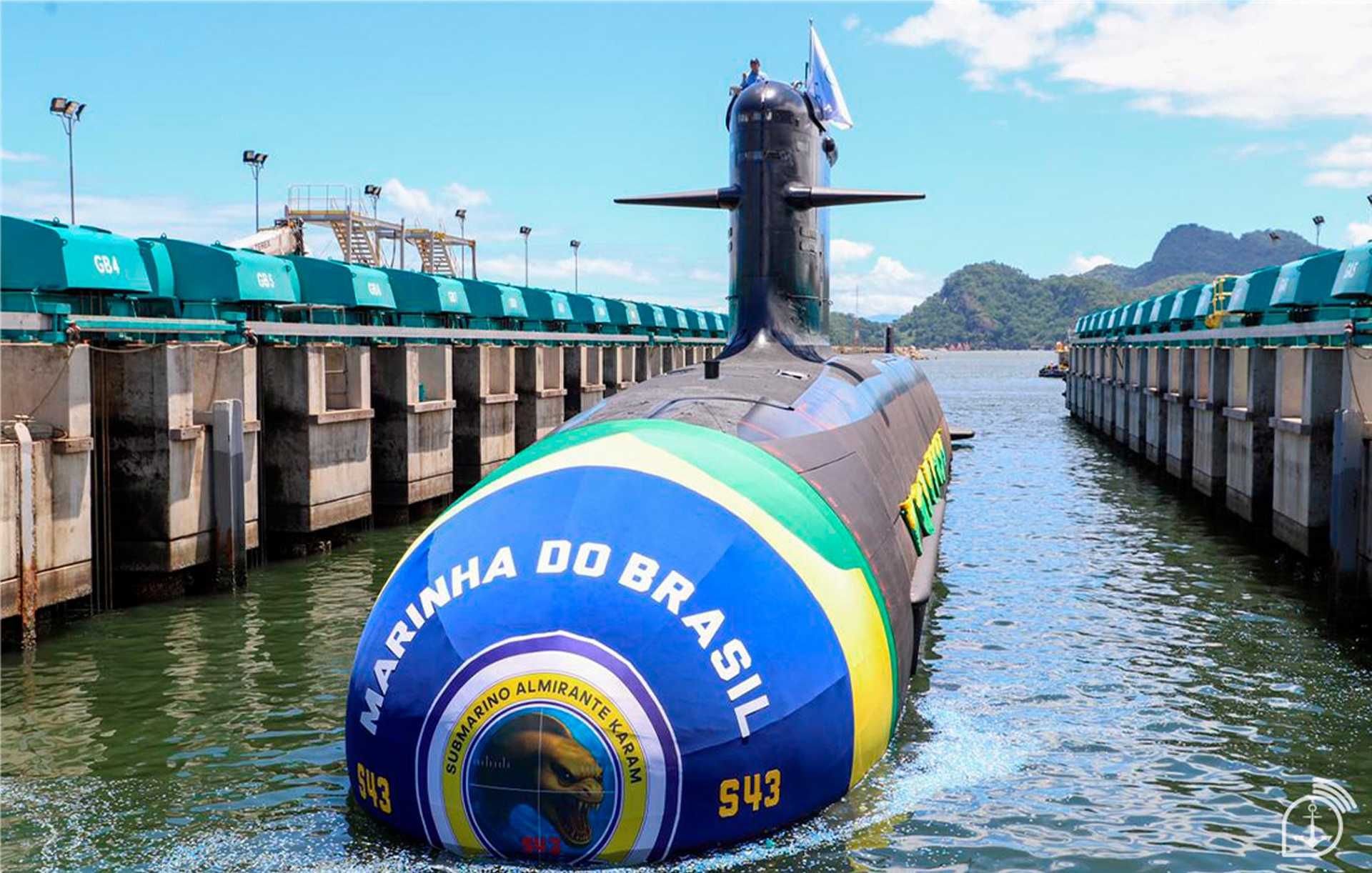 Brazilian Navy launches the Almirante Karam (S43) submarine at the Itaguaí Naval Complex on November 26, 2025, marking the final conventional unit of the PROSUB program before the transition to nuclear submarine production.