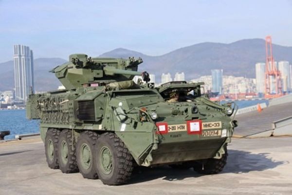 U.S. Army M1296 Stryker Dragoon vehicles arrive in South Korea as part of the latest Korea Rotational Force, bringing 30 mm direct-fire capability, faster medium-brigade response, and stronger deterrence against North Korean threats (Picture source: U.S. DoW).