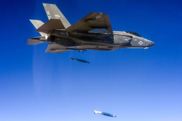 U.S. Air Force F-35C releases GBU-54 Laser Joint Direct Attack Munition, a GPS and laser guided bomb enabling precision strikes against moving targets, during test mission on January 30 2024 (Picture source: U.S Air Force)