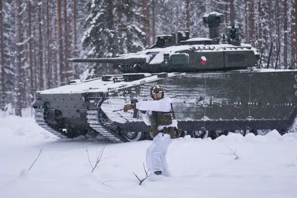 The Czech Republic’s first CV9030CZ Mk IV infantry fighting vehicle is undergoing winter trials in Sweden with troops from the 7th Mechanized Brigade as part of testing before the Czech Army fields a planned fleet of 246 next-generation armored vehicles (Picture source: Czech Army)