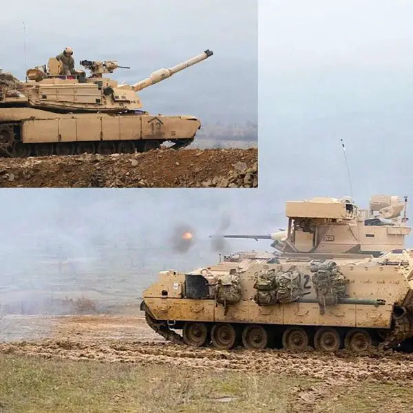 U.S. Army Abrams tanks and Bradley fighting vehicles conducted a live-fire maneuver in Bulgaria, highlighting sustained armored readiness along NATO’s eastern flank (Picture Source: DVIDS)