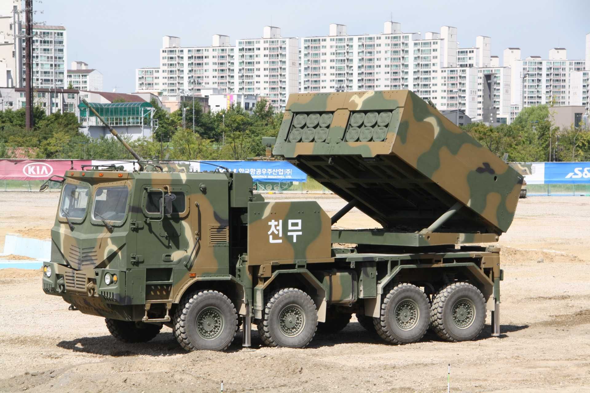 The Chunmoo Multiple Rocket Launcher System is a modular, truck-mounted long-range fires platform capable of launching guided rockets and tactical missiles up to 290 km, providing NATO forces with high-mobility precision strike capability in all-weather and extreme climate conditions.