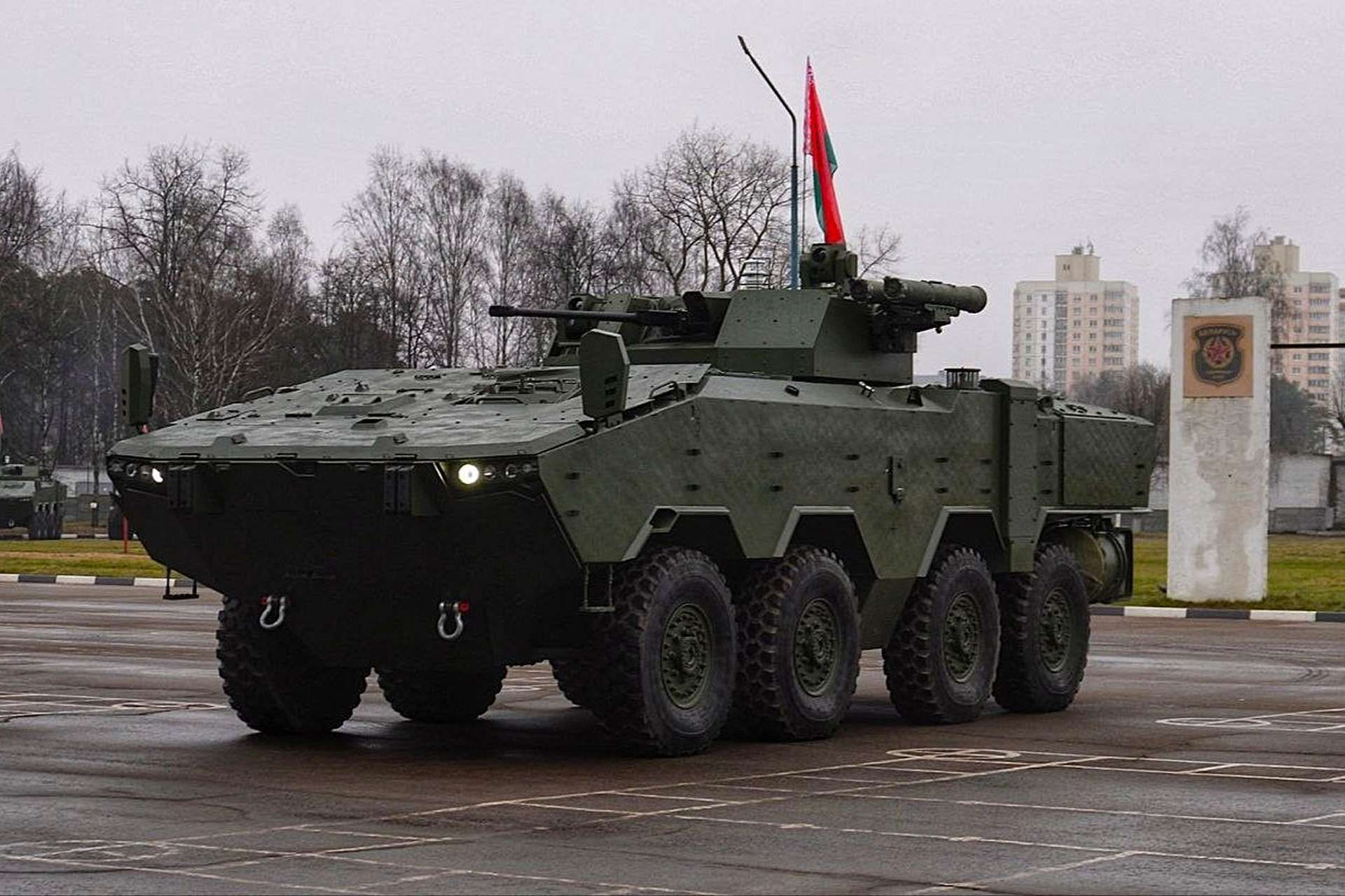 Belarus has begun fielding the 8x8 BTR-V2 armored personnel carrier, featuring advanced protection, firepower, and amphibious capabilities for modern mechanized forces (Picture Source: Telegram Account/imamilitary)