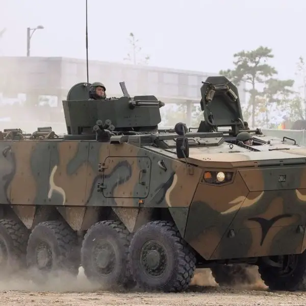 The K808 is an 8×8 armoured personnel carrier (APC) developed by Hyundai Rotem in the 2010s for the Republic of Korea Army, with a combat weight of around 20 tonnes and a conventional layout with the engine at the front and the troop compartment to the rear (Picture source: ROK Army)