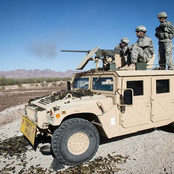 M1151A1 Humvee armored high mobility patrol vehicle with turret-mounted heavy weapon options and modern radios for rapid response (Picture source: U.S. DoW).