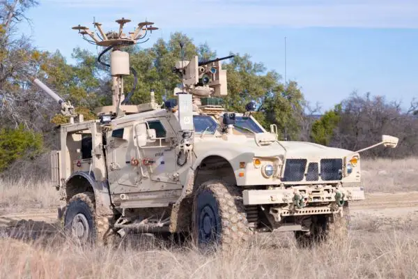M-LIDS on an M1277 M-ATV with M153 CROWS, M240B and LOTUS jammer, Delta Battery, 6-56 ADA, 1st Cavalry Division Artillery. (Picture source: US DoD)