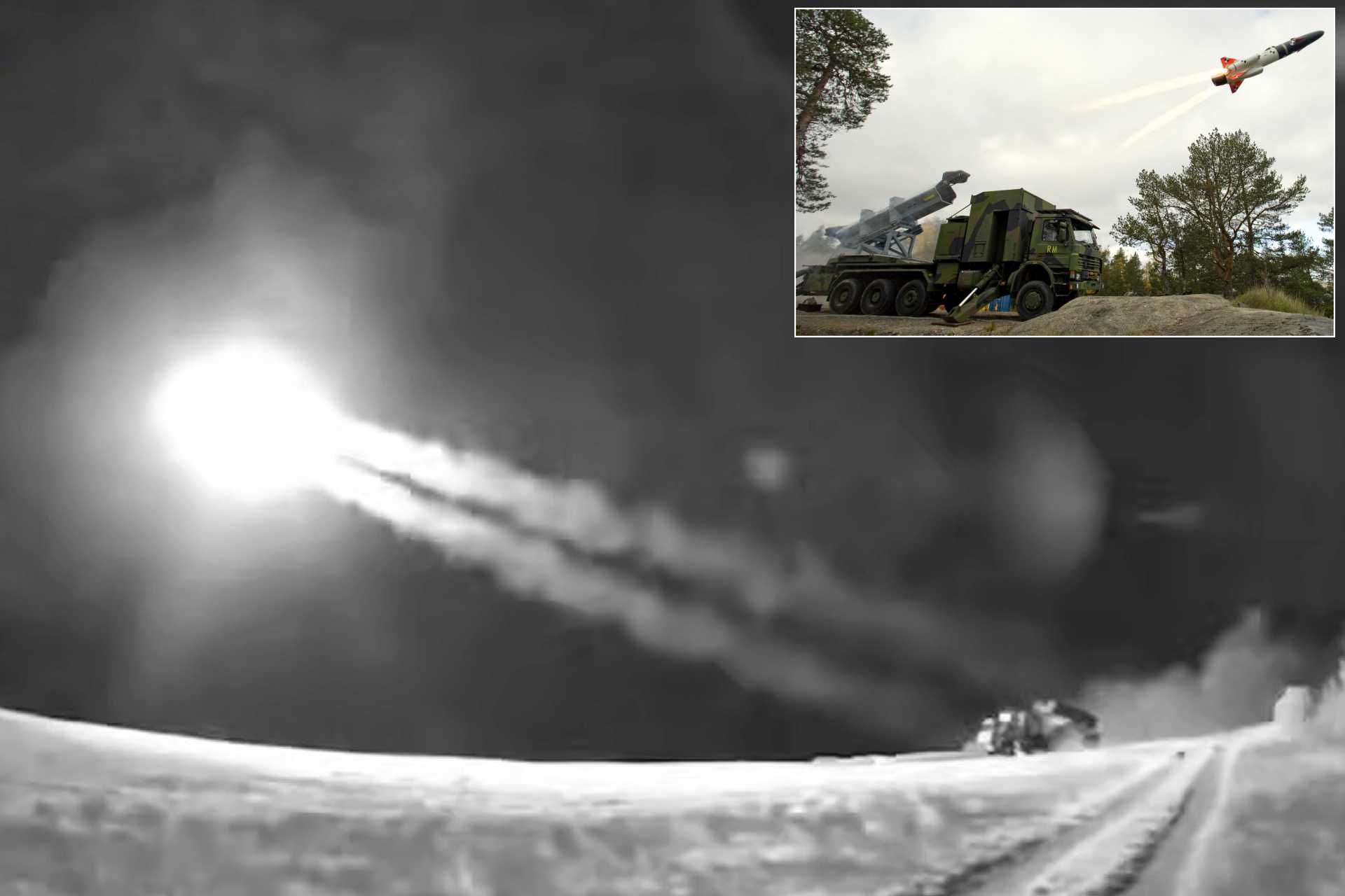 The launcher observed in the footage corresponds to known RBS 15 mobile launchers, particularly in the design of the transport-launch containers, which are rectangular and mounted in pairs on a truck chassis. (Picture source: Ukrainian Navy and Saab)