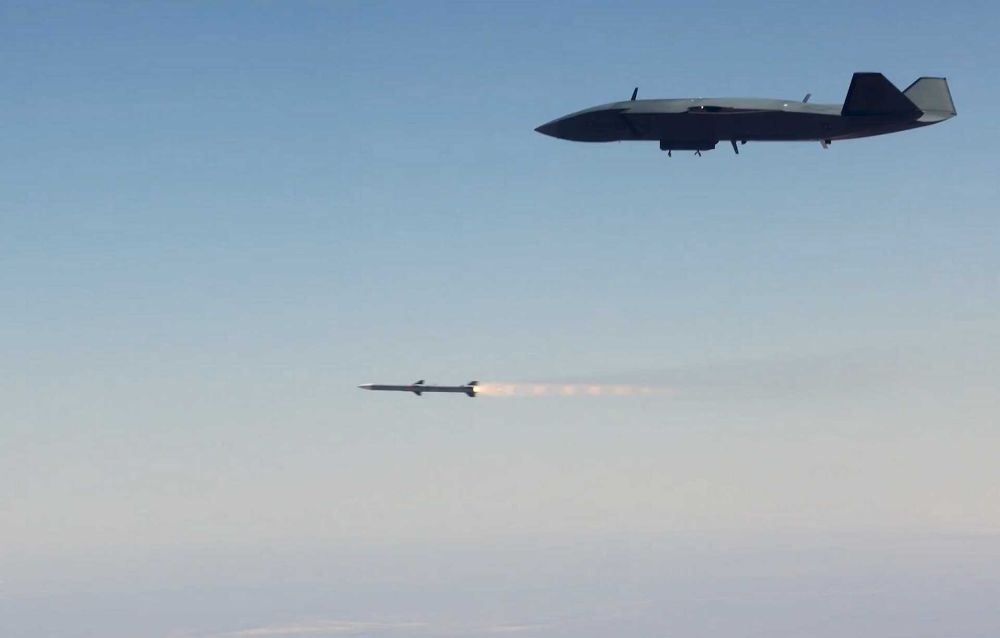 The MQ-28 Ghost Bat launches a missile during a December 2025 engagement demonstration, marking a major milestone as the Australian uncrewed aircraft executes an active combat role within a manned-unmanned air combat formation.