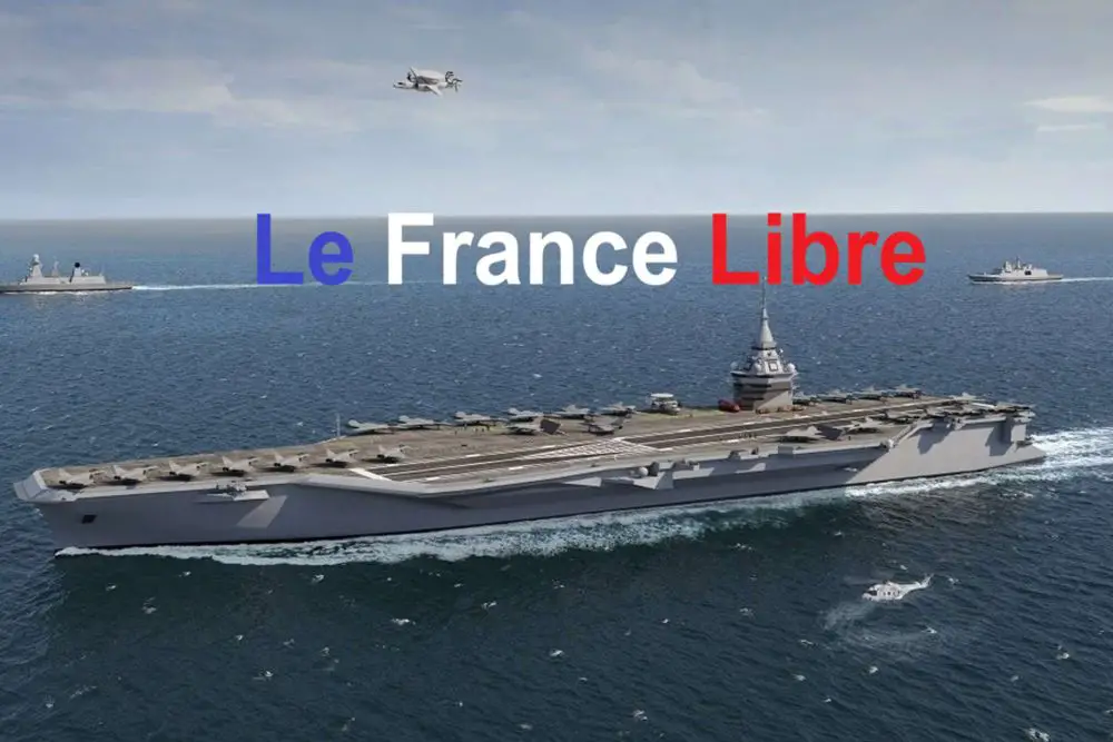 France’s future nuclear-powered aircraft carrier, reportedly to be named France Libre, will replace Charles de Gaulle with a larger 78,000-ton design featuring electromagnetic catapults, stronger self-defense systems, and expanded air wing capacity to project French naval air power farther and more effectively in high-intensity operations (Picture source: French MoD).