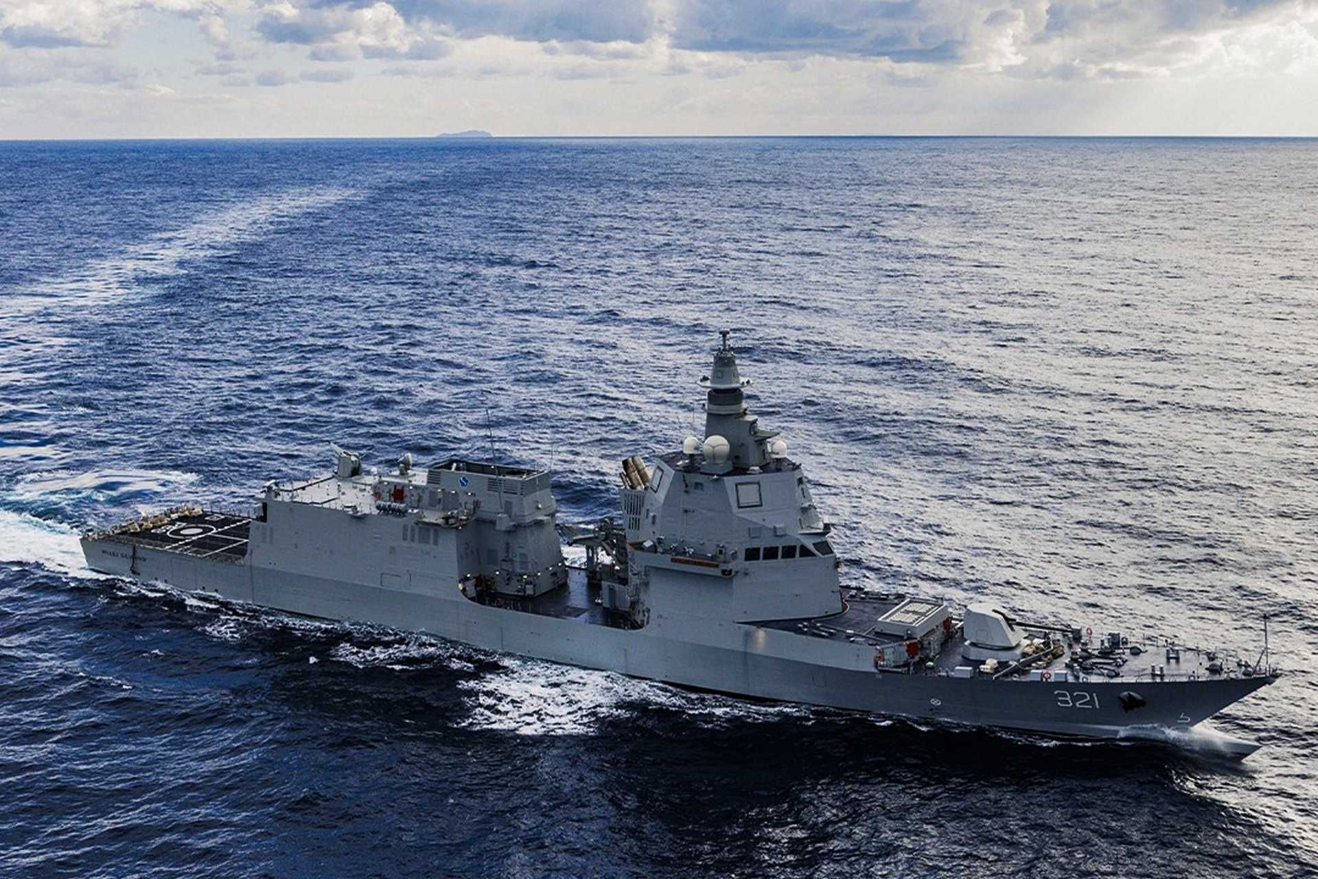 The Thaon di Revel class, also designated PPA, was developed by Italy in the 2010s as part of a fleet renewal program intended to replace multiple older frigate, corvette, and patrol ship classes with a single standardized hull. (Picture source: Fincantieri)