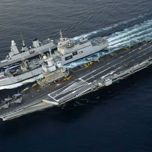 France deployed the aircraft carrier Charles de Gaulle and its escorts toward the Gulf of Aden, near the Strait of Hormuz, to protect commercial shipping routes disrupted by the Iran war without directly joining U.S military operations against Iran. (Picture source: French Navy)