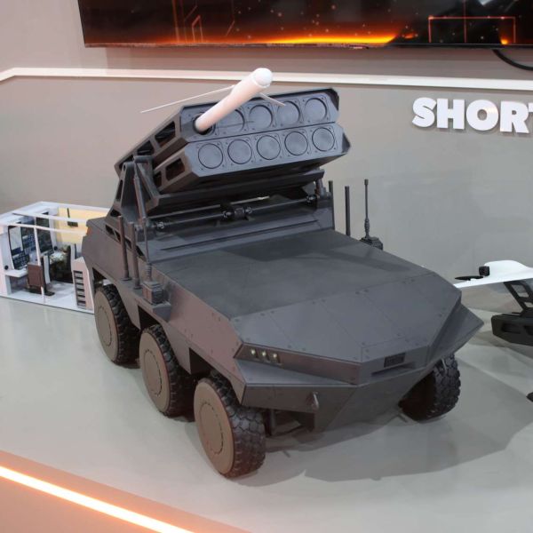 Prototype unmanned 6x6 launcher carrying seeker-equipped interceptor drones with a 30-minute endurance and 100-kilometer range, designed for counter drone missions and operated remotely to reduce crew risk while providing mobile, networked air defense (Picture source: Army Recognition Group).