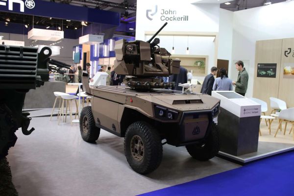 This image shows the DRAILER unmanned ground vehicle developed by Arquus, which is a separate and already existing robotic platform. It is not the new unmanned ground drone currently being developed by Renault and John Cockerill, which remains a distinct and unrevealed system expected to be presented at Eurosatory 2026 (Picture source: Army Recognition Group).