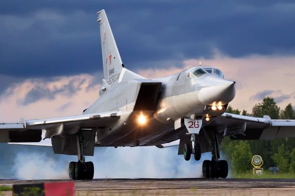 Russian Tu-22M3 Backfire bomber, near-Mach 2 and armed with Kh-22 and Kh-101 standoff cruise missiles, patrols over the Black Sea (Picture source: Wikicommons).