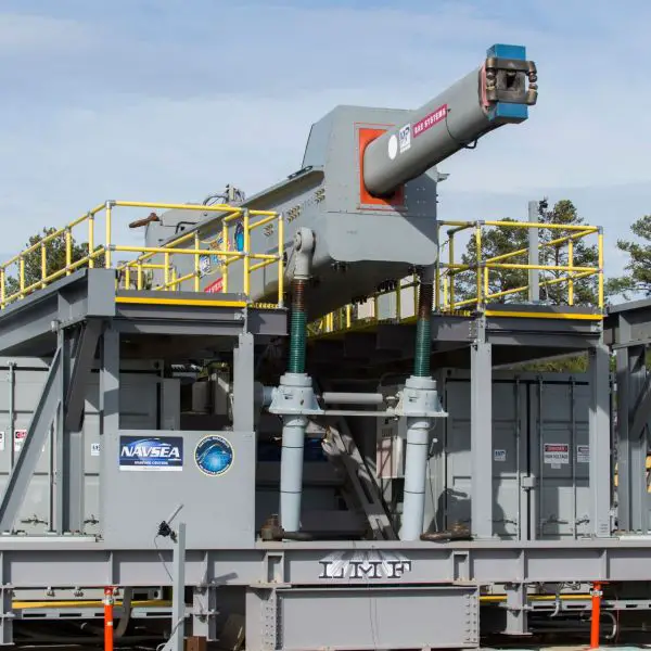 U.S. Navy railgun tests at White Sands gather data on electromagnetic launches to support future hypersonic and high velocity strike weapons. (Picture source: US DoD)