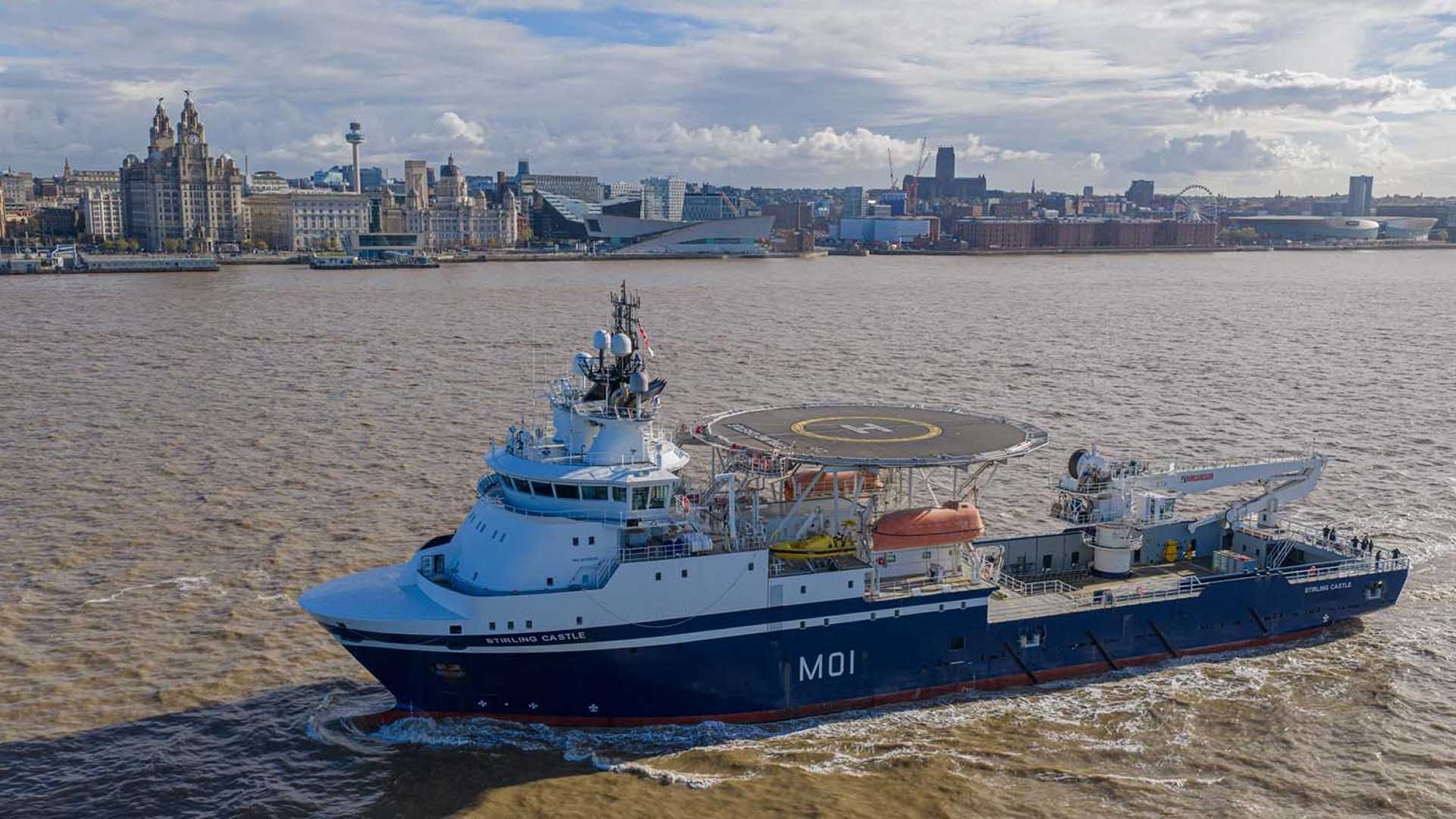 The HMS Stirling Castle is the Royal Navy’s first mine countermeasures mothership acquired to act as a floating base for autonomous technology dedicated to minehunting, with initial operations focused primarily in UK waters. (Picture source: British Navy)