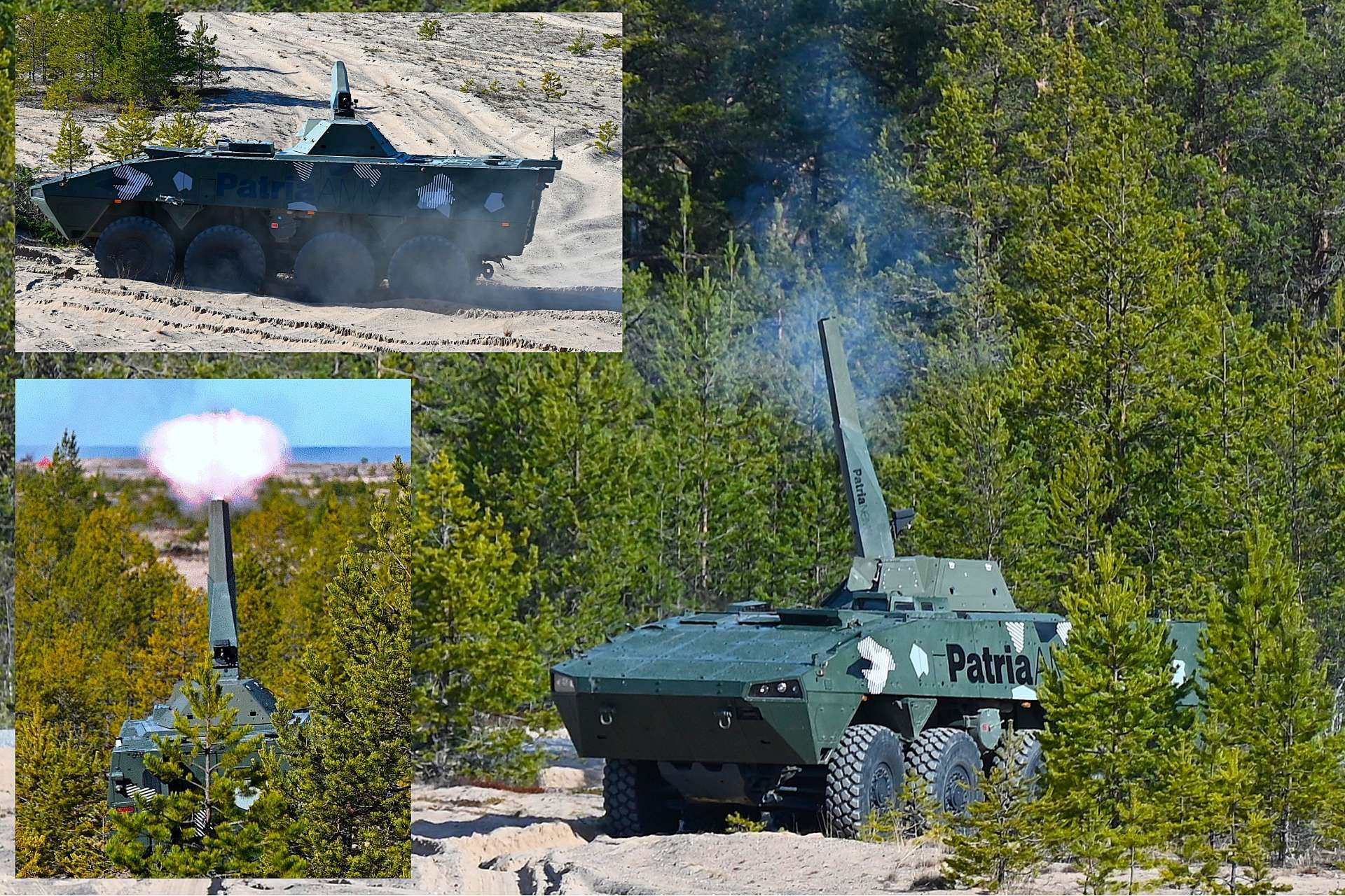 Patria demonstrated its NEMO 120 mm turreted mortar firing synchronized multi-round strikes while moving, marking a shift toward survivable, networked indirect fire under modern battlefield threats (Picture Source: Patria)