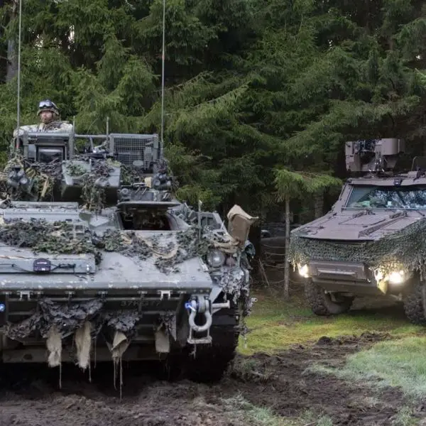 French VBMR Griffon and British Warrior vehicles maneuver side by side across Estonia’s rugged terrain, showcasing digital integration, mobility, and firepower in a joint NATO exercise. British troops equipped with NLAW systems flank the armor, simulating anti-tank tactics against a red-team opposition (French MoD)