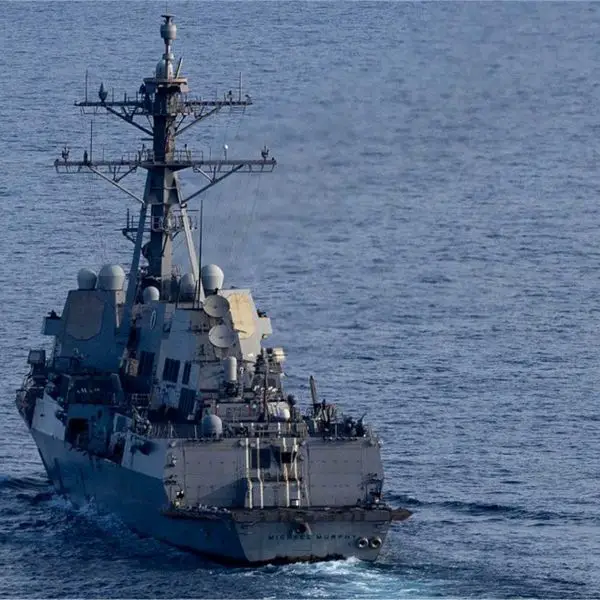 U.S. Navy USS Michael Murphy (DDG 112) conducts maritime security patrol operations in the Arabian Sea as U.S. forces enforce a naval blockade targeting vessel traffic to and from Iranian ports.