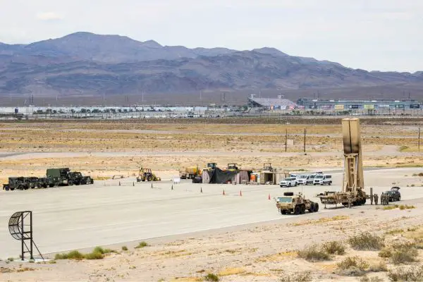 U.S. Army soldiers from Bravo Battery, 5th Battalion, 3rd Field Artillery Regiment, assigned to the 1st Multi-Domain Task Force, operate a Long Range Hypersonic Weapon launcher during Exercise Bamboo Eagle 24-3 at Nellis Air Force Base on August 2, 2024.