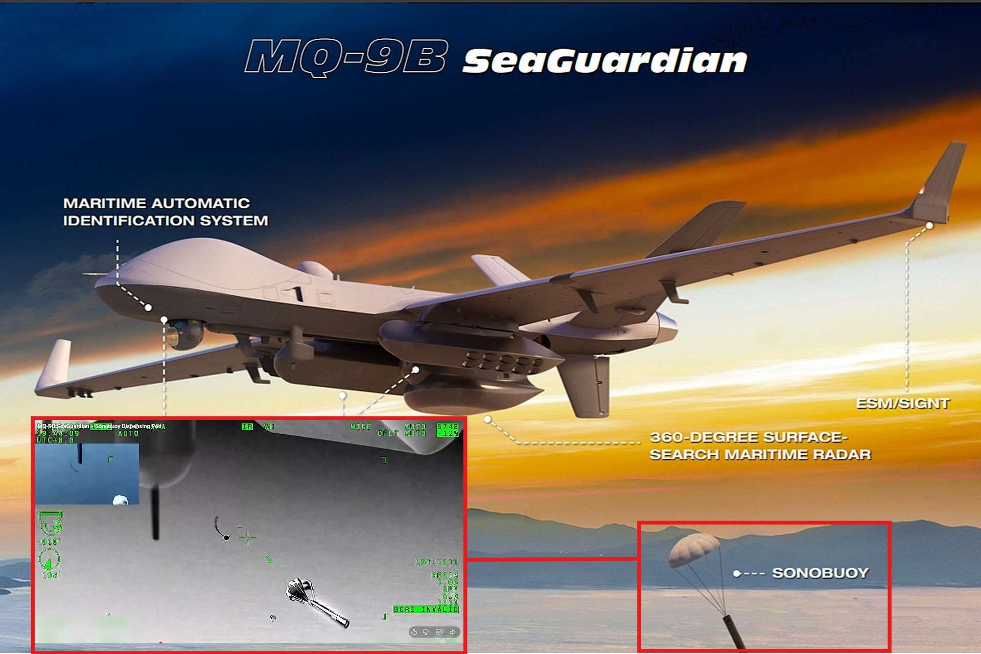 General Atomics’ MQ-9B SeaGuardian has taken a tangible step toward unmanned anti-submarine patrols after a U.S. Navy test doubled its sonobuoy load and demonstrated networked acoustic sensing from an uncrewed aircraft (Picture Source: General Atomics)