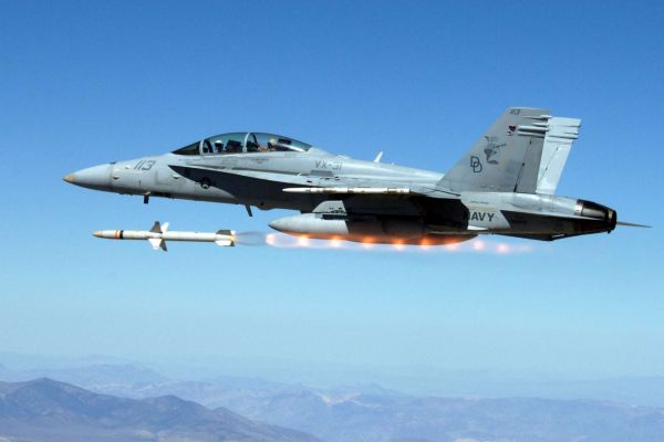 An AGM-88E Advanced Anti-Radiation Guided Missile is launched from a VX-31 F/A-18 Hornet over the Naval Air Weapons Station China Lake test range during the weapon’s Operational Assessment in August (Picture Source: NAVAIR)