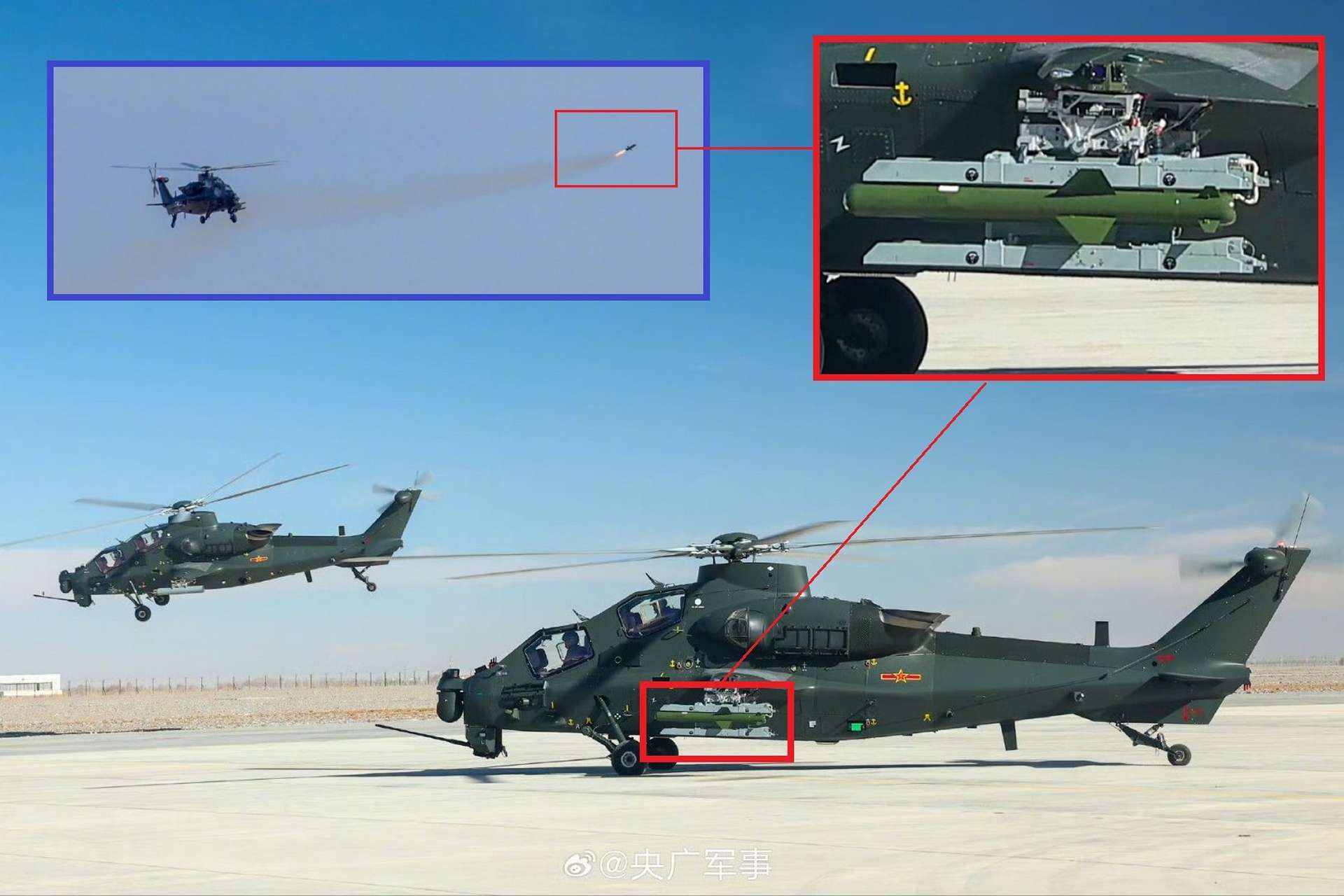 China’s Z-10ME attack helicopters have been spotted carrying CM-502KG (KF-10) precision missiles, marking a shift from short-range anti-tank weapons to longer-range standoff strike capability for PLA Army aviation (Picture Source: Chinese Social Media)