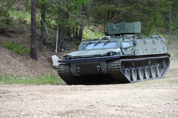 At Eurosatory 2026, Patria will display the Trackx equipped with the NEMO 120 mm mortar turret, illustrating its potential role as a mobile indirect-fire asset in addition to personnel transport duties. (Picture source: Patria)