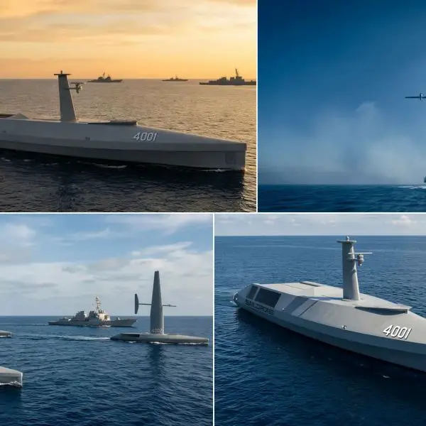 The Silent Endurance version incorporates a large composite wing that extends mission range beyond 8,000 nautical miles through wind-assisted propulsion, while also increasing sensor elevation for surveillance tasks. Conversely, the Stealth Strike variant removes the wing to reduce radar and visual signatures, prioritizing speed and survivability during strike operations. (Picture source: Saildrone)