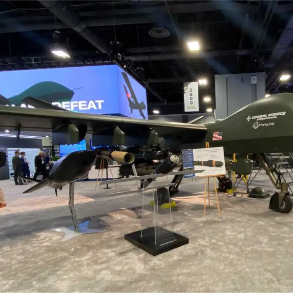 GA-ASI’s Gray Eagle STOL drone unveiled at AUSA 2025, engineered for launch from warships, roads, and remote terrain.