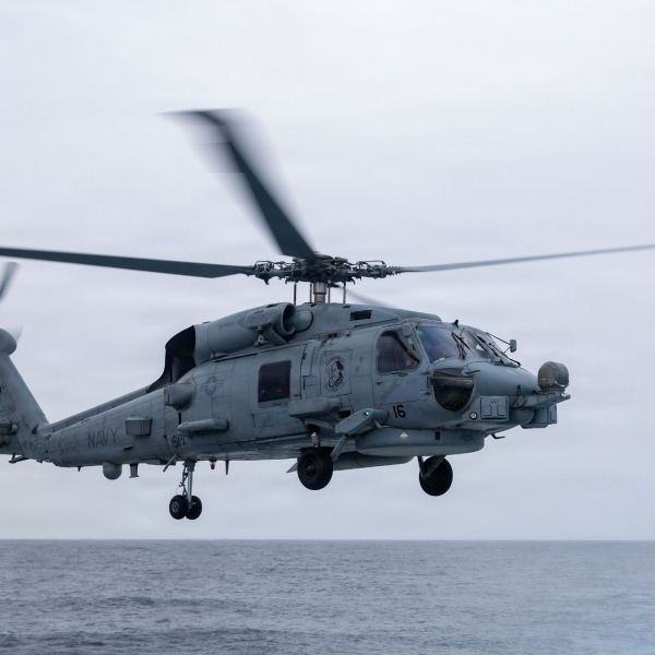 The helicopter also performs anti-surface warfare missions using AGM-114 Hellfire missiles and crew-served weapons such as the GAU-21 50 caliber machine gun