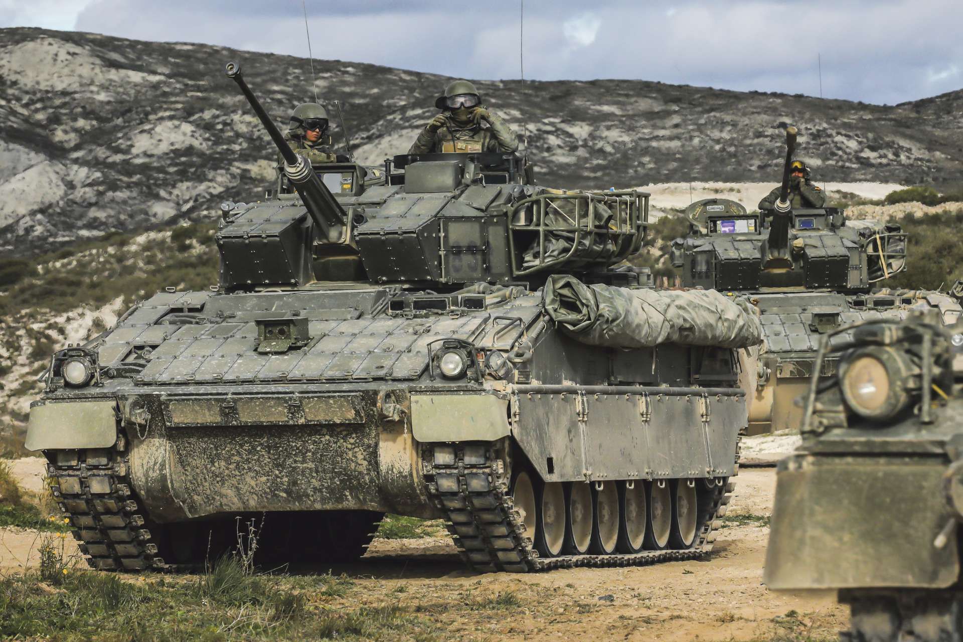 The Pizarro is Spain’s tracked ASCOD infantry fighting vehicle, built by GDELS Santa Bárbara Sistemas, armed with a 30 mm cannon and coaxial 7.62 mm machine gun, carrying a mechanized squad under modular armor for high-mobility operations (Picture Source: Spanish MoD)